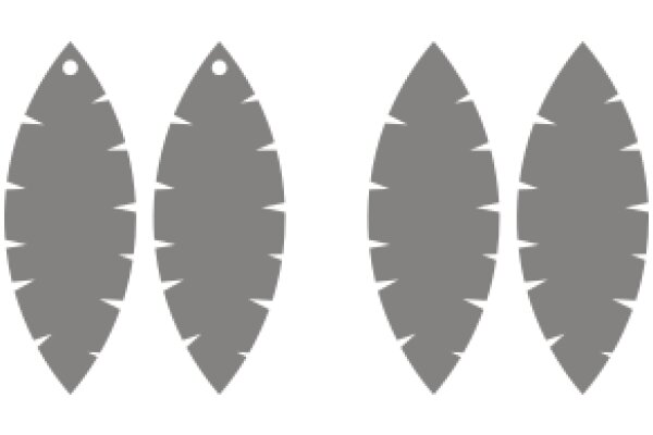 Three Gray Fish Silhouettes on a White Background