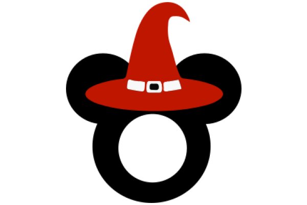 Whimsical Red Wizard Hat with Black Ring