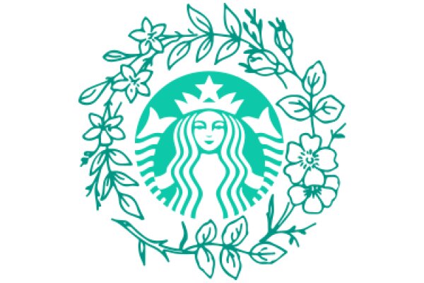 Starbucks Logo with Floral Border