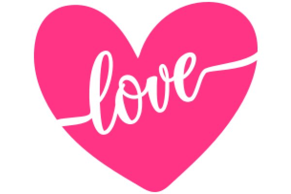 A Pink Heart with the Word 'Love' Written on It