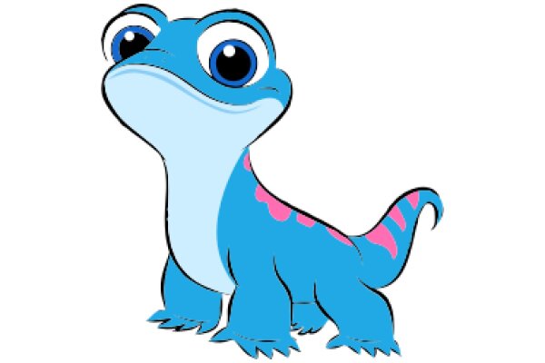 Vibrant Blue Frog with a Pink Stripe: A Cartoon Character