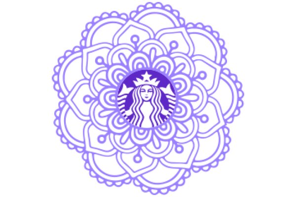 Stylized Starbucks Logo with Purple and White Design