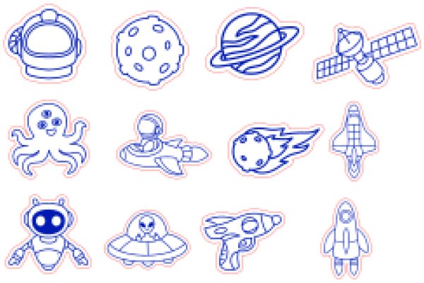 A Collection of Whimsical Stickers: From Space to Sea Creatures and Robots