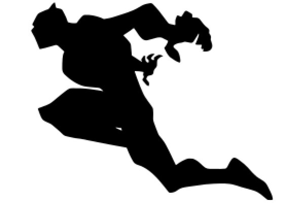 Silhouette of a Running Humanoid Figure