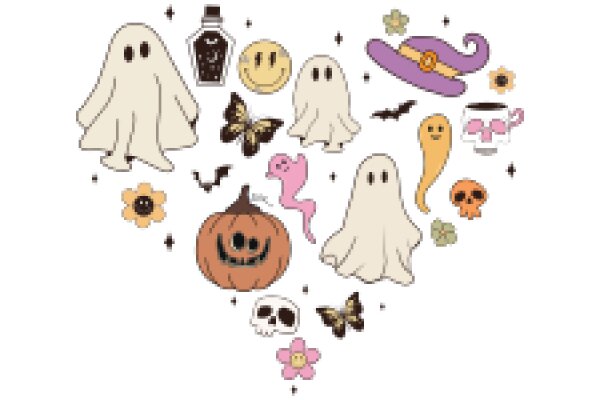 A Whimsical Halloween: A Collection of Spooky and Cute Illustrations