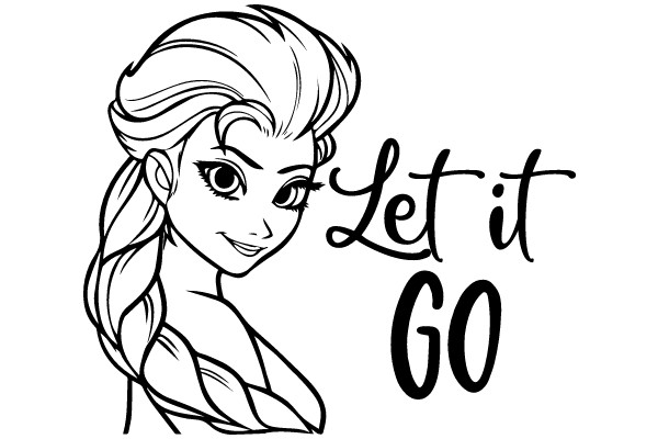 Stylized Character with Let It Go Text