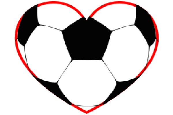 Soccer Ball with Red Outline