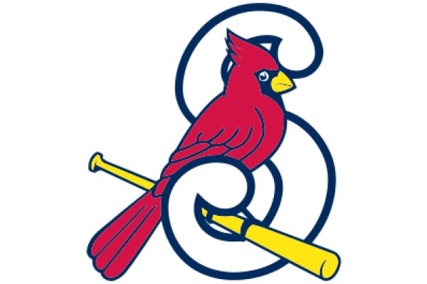 Vibrant Logo of a Cardinal and Baseball Bat