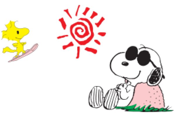 A Playful Scene of Snoopy and Charlie Brown