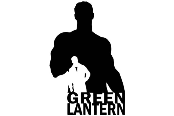 Silhouette of a Man with the Words 'GREEN LANTERN' Below Him