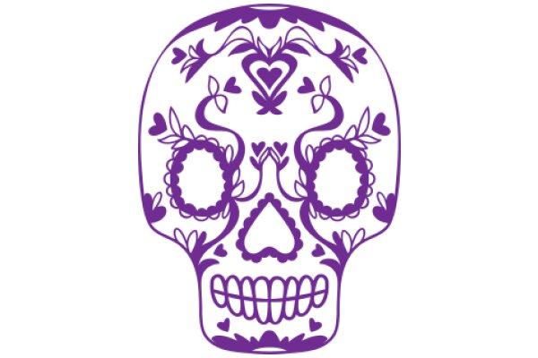 Vibrant Purple Sugar Skull Decoration