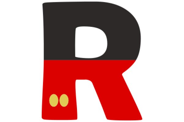 Vibrant Letter R with a Touch of Red and Yellow