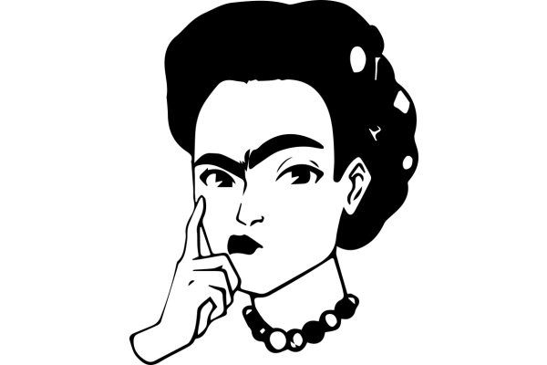 Stylized Portrait of a Woman with a Thoughtful Expression