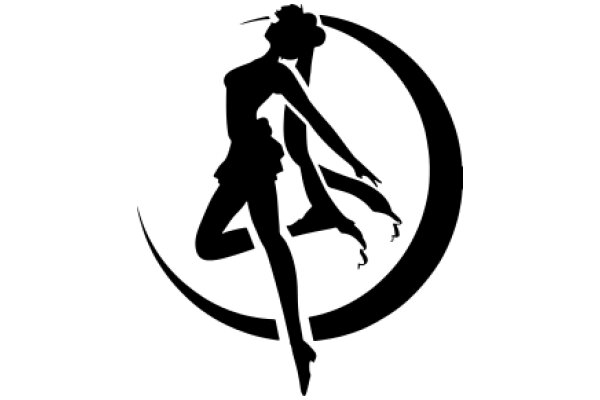 Silhouette of a Dancer in a Moon-like Shape