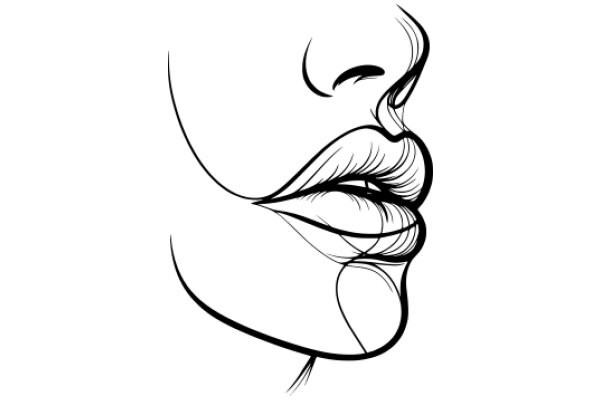 Stylized Portrait of a Human Lip