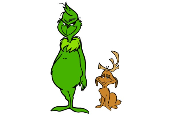 A Whimsical Encounter: The Grinch and His Canine Companion