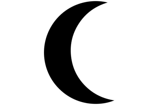 Simplistic Black Crescent on White Background