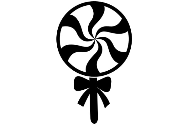 Stylized Logo with a Bow and a Spiral Design