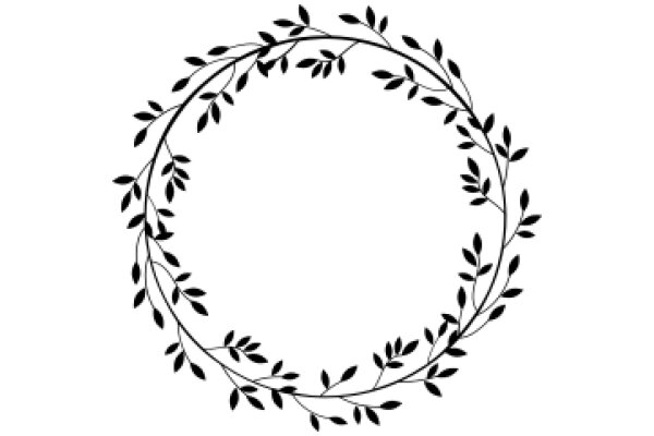 Elegant Black Leaf Wreath Design