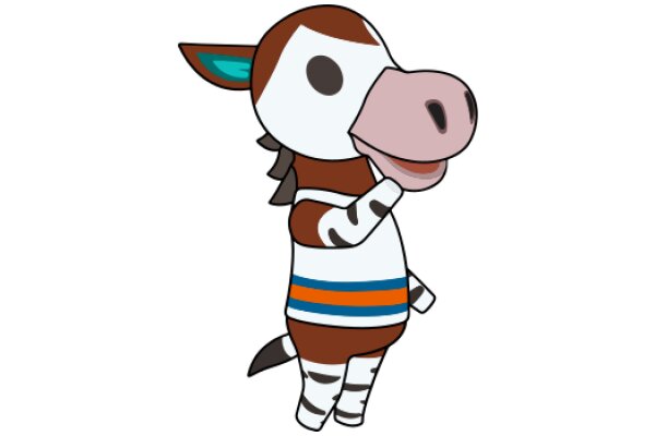 A Playful Illustration of a Cow Character with a Smile