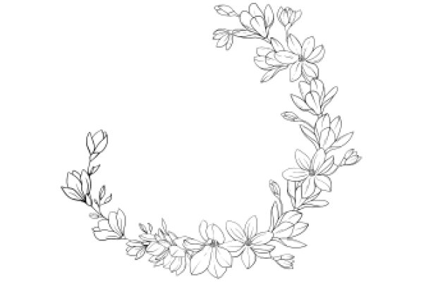 Elegant Floral Design: AStylized Flower Branch