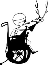 A Silhouette of a Person in a Wheelchair with a Skull