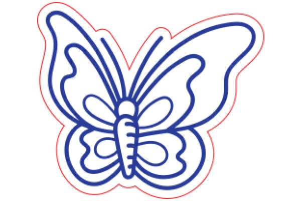 Stylized Butterfly Logo with a Blue Outline