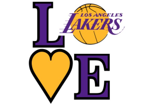 L.A. Lakers Logo with the Word 'Love' in Purple and Yellow