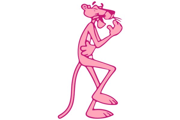 Pink Cartoon Character with a Smile and a Pink Tail