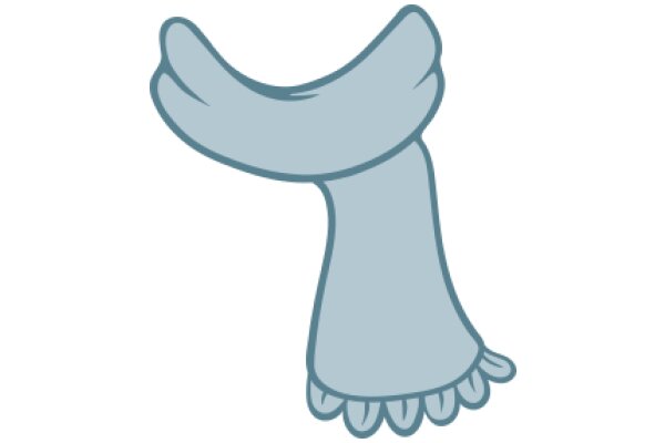 A Whimsical Illustration of a Blue Scarf with a Fluffy End