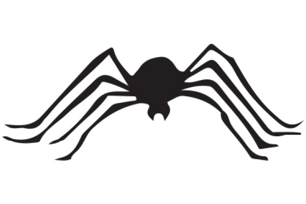 Stylized Black Spider Silhouette on White Background