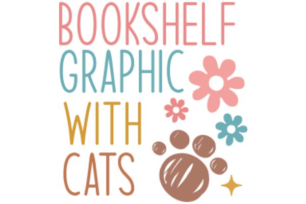 Bookshelf Graphic with Cats