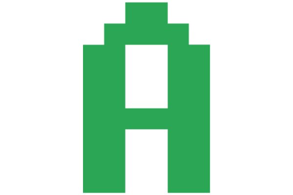 Simplistic Green Letter 'A' on a White Background