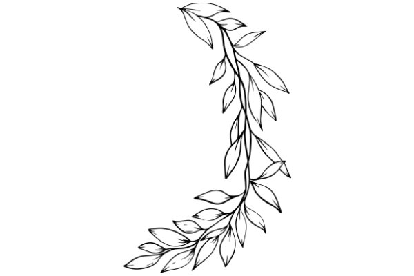 Stylized Line Drawing of a Plant