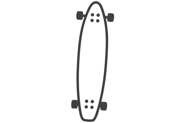 Simplistic Line Drawing of a Skateboard