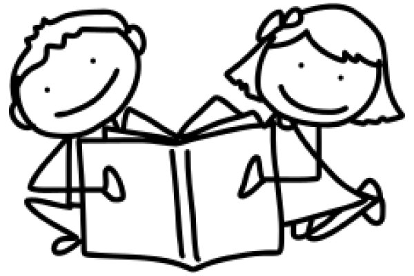 A Heartwarming Illustration of Two Children Sharing a Book