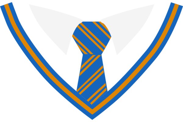 Stylish Tie Design with Blue and Orange Stripes