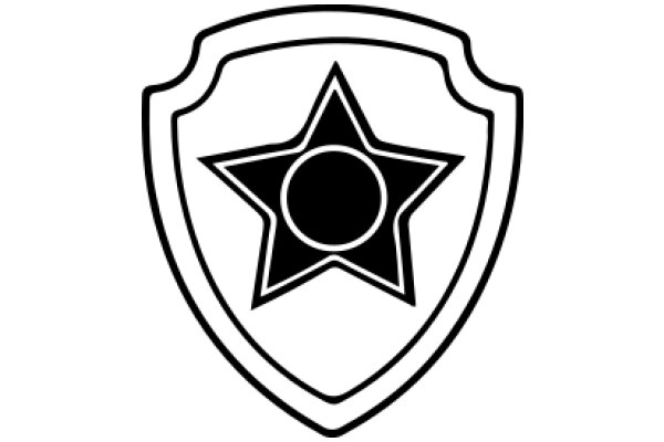 Stylized Emblem with a Star and Shield Design