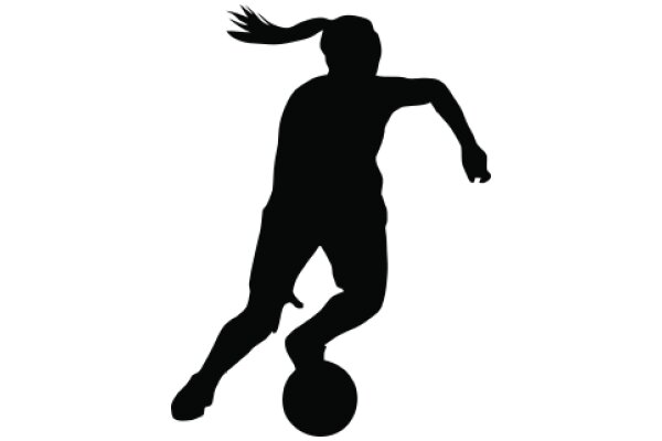 Silhouette of a Soccer Player with a Ball