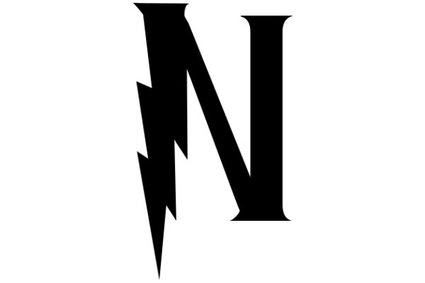 Stylized Letter 'N' with a Lightning Bolt Design