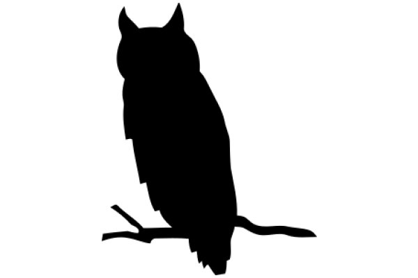 Silhouette of an Owl Perched on a Branch