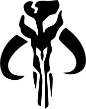 Stylized Black and White Logo of a Minotaur-like Creature