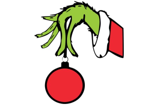 A Festive Scene: A Green Creature with a Red Gift