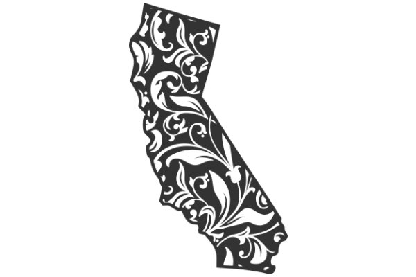 Stylized California State Silhouette