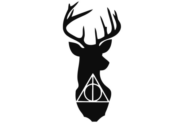 Silhouette of a Deer with a Hogwarts House Logo