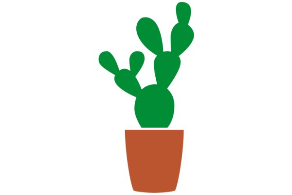 Simplistic Green Cactus in Brown Pot