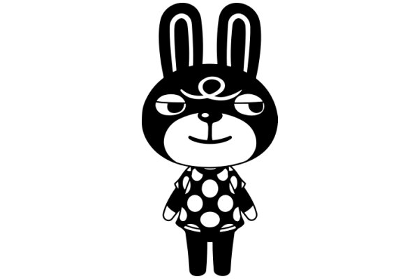 Stylish Cartoon Bunny with a Polka Dot Shirt and a Smirk