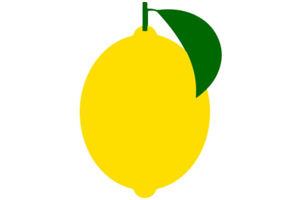 A Bright and Simple Icon: A Yellow Fruit with a Green Leaf