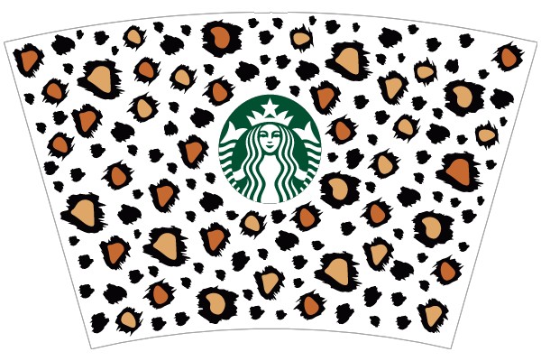 Starbucks Logo on Leopard Print Background