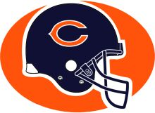 Chicago Bears Football Helmet with Orange Background